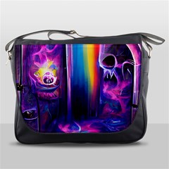 Purple Drawing Digital Art Messenger Bag by Amaryn4rt