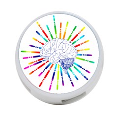 Brain Icon Star Biology Abstract 4-port Usb Hub (one Side) by Wegoenart