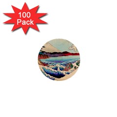 Wave Japanese Mount Fuji 1  Mini Buttons (100 Pack)  by Wegoenart