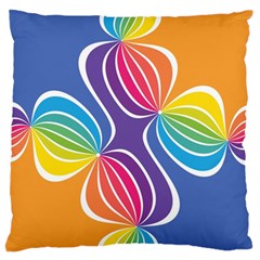 Illustration Abstract Background Pattern Rainbow Color Large Flano Cushion Case (one Side) by Wegoenart