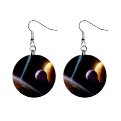 Planets In Space Mini Button Earrings by Sapixe