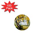 Landscape Painting Meadow Garden 1  Mini Buttons (100 pack)  Front