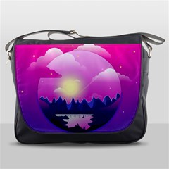 Landscape Illustration Illustrator Messenger Bag by Wegoenart