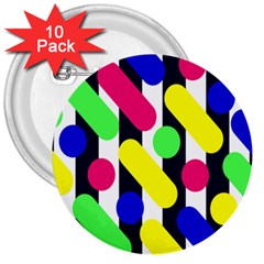 Illustration Geometric Form Circle Line Pattern 3  Buttons (10 Pack)  by Wegoenart