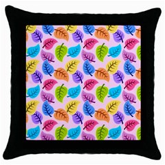 Pattern Illustration Background Abstract Leaves To Dye Throw Pillow Case (black) by Wegoenart