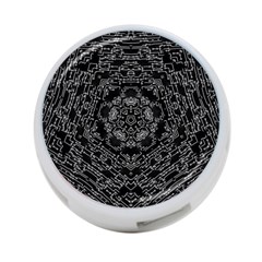 Illustration Black White Rosette Mandala Ornament Wallpaper 4-port Usb Hub (one Side) by Wegoenart