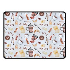 Coffee Coffeemania Caffeine Pattern Double Sided Fleece Blanket (small)  by Wegoenart