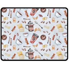 Coffee Coffeemania Caffeine Pattern Double Sided Fleece Blanket (medium)  by Wegoenart