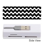 Illustration Black White Wave Pattern Wavy Halftone Memory Card Reader (Stick) Front