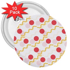 Line Patter Dots Dot Lines Decorative 3  Buttons (10 Pack)  by Wegoenart