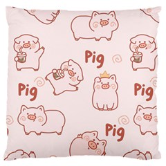 Pig Cartoon Background Pattern Standard Flano Cushion Case (one Side) by Sudhe
