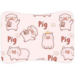 Pig Cartoon Background Pattern Velour Seat Head Rest Cushion by Sudhe