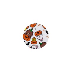 Illustration Pumpkin Bear Bat Bunny Chicken 1  Mini Buttons by Sudhe