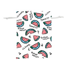 Illustration Watermelon Fruit Sweet Slicee Lightweight Drawstring Pouch (s) by Sudhe