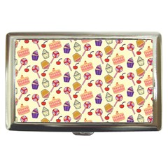 Food Illustration Cupcake Pattern Lollipop Cigarette Money Case by Amaryn4rt