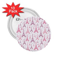 Eiffel Tower Pattern Wallpaper 2 25  Buttons (10 Pack)  by Amaryn4rt