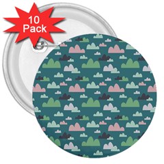 Llama Clouds  3  Buttons (10 Pack)  by ConteMonfrey