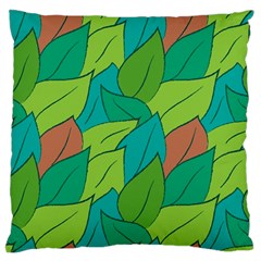 Leaves Pattern Autumn Background Large Flano Cushion Case (two Sides) by Ravend
