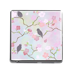 Bird Blossom Seamless Pattern Memory Card Reader (square 5 Slot) by Ravend