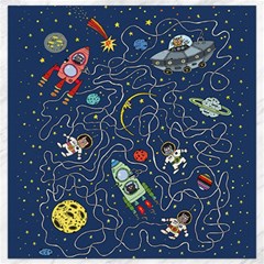 Illustration Cat Space Astronaut Rocket Maze Canvas 12  X 12  by Ravend