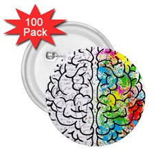 Illustration Brain Mind Psychology Idea Drawing 2 25  Buttons (100 Pack)  by Ravend