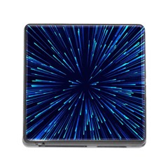 Particle Art Background Blue Memory Card Reader (square 5 Slot) by Ravend
