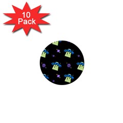 Illustration Cosmos Cosmo Rocket Spaceship Ufo 1  Mini Buttons (10 Pack)  by danenraven
