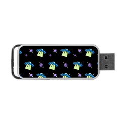 Illustration Cosmos Cosmo Rocket Spaceship Ufo Portable Usb Flash (two Sides) by danenraven