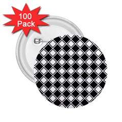 Square Diagonal Pattern Seamless 2 25  Buttons (100 Pack)  by Ravend