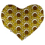 Minimalist Circles  Large 19  Premium Flano Heart Shape Cushion Back