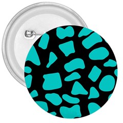 Cow Background Neon Blue Black 3  Button by ConteMonfreyShop
