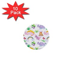 Dinosaurs Are Our Friends  1  Mini Button (10 Pack)  by ConteMonfreyShop