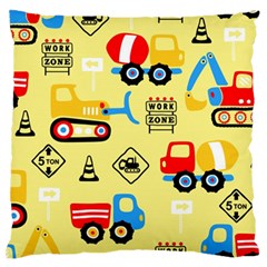 Seamless Pattern Vector Industrial Vehicle Cartoon Large Flano Cushion Case (one Side) by Jancukart