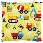 Seamless pattern vector industrial vehicle cartoon Large Flano Cushion Case (One Side) Front