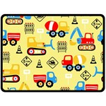 Seamless pattern vector industrial vehicle cartoon Fleece Blanket (Large)  80 x60  Blanket Front