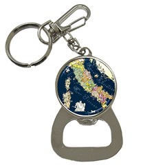 Map Italy Blue  Bottle Opener Key Chain by ConteMonfreyShop