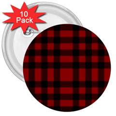 Red And Black Plaids 3  Buttons (10 Pack)  by ConteMonfrey