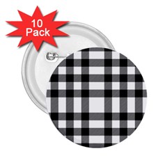 Black White Plaids  2 25  Buttons (10 Pack)  by ConteMonfrey