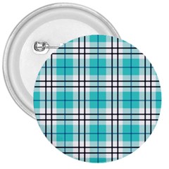 Black, White And Blue Turquoise Plaids 3  Buttons by ConteMonfrey