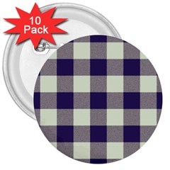 Blue Purple And White Plaids 3  Buttons (10 Pack)  by ConteMonfrey