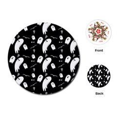 Ghost Background Halloween Playing Cards Single Design (round) by Wegoenart