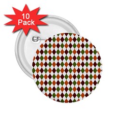 Halloween Palette Plaids   2 25  Buttons (10 Pack)  by ConteMonfrey
