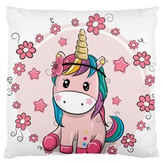 Cartoon Unicorn Fantasy Large Flano Cushion Case (two Sides) by Jancukart