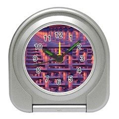 Abstract Pattern Colorful Background Travel Alarm Clock by Ravend