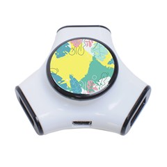 Plants Leaves Border Frame 3-port Usb Hub by Ravend