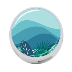 Palm Leaves Waves Mountains Hills 4-port Usb Hub (two Sides) by Ravend