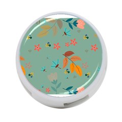 Background Flower Plant Leaves 4-port Usb Hub (one Side) by Ravend
