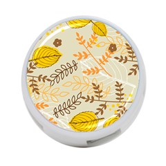 Leaves Flowers Background Wallpaper 4-port Usb Hub (one Side) by Ravend