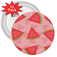 Background Watermelon Pattern Fruit 3  Buttons (10 Pack)  by Wegoenart