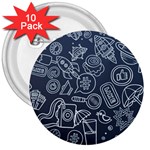 Internet Planet Drink Computer 3  Buttons (10 pack)  Front